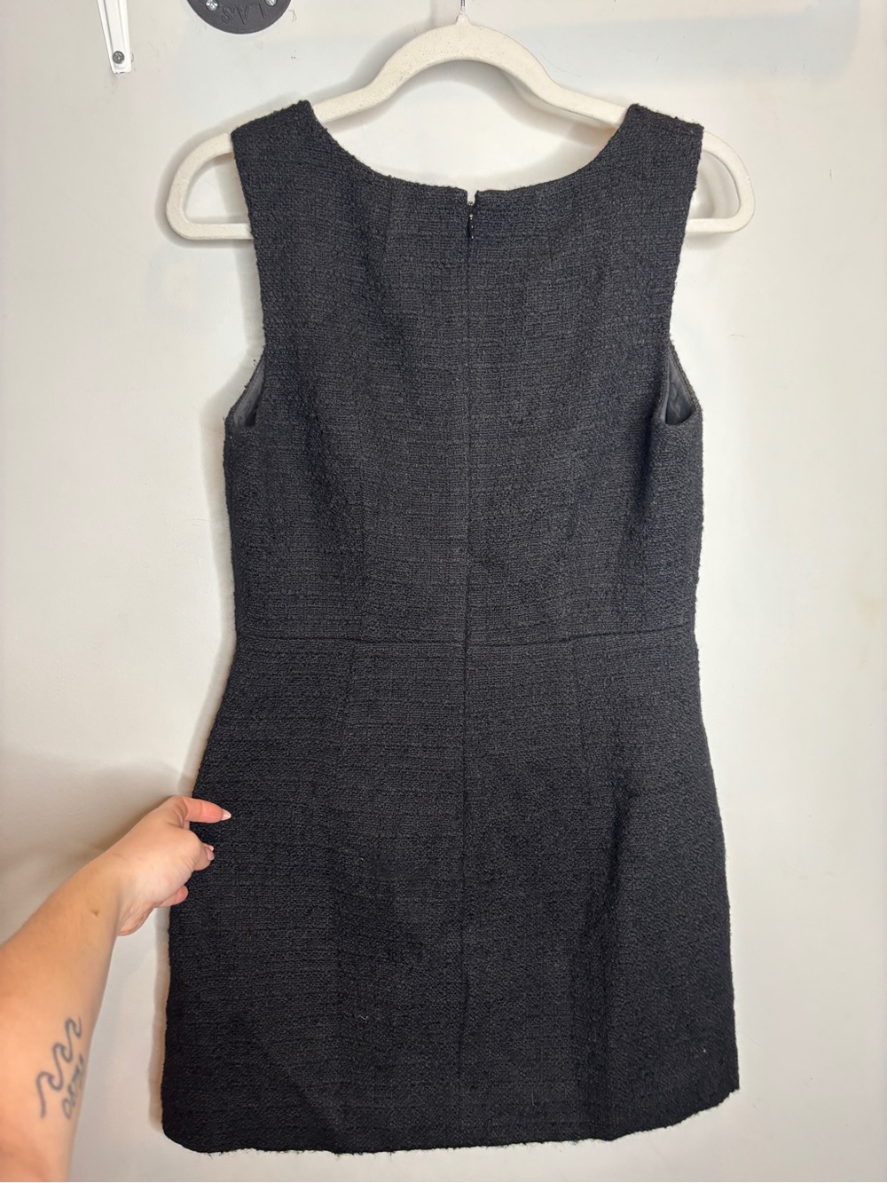 J.Crew Sophia Sleeveless Dress 4 Black Tweed Jewel Buttons - Picture 6 of 8